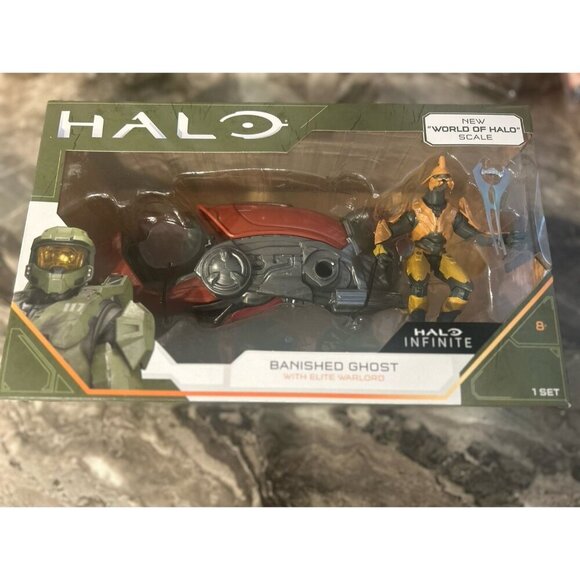 Halo Infinite 4" Figure‎  Elite Warlord & Vehicle Banished Ghost   NEW - Picture 1 of 2